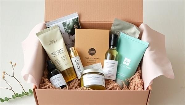 An elegantly designed subscription box filled with a variety of wellness products, from herbal teas and aromatherapy oils to fitness gadgets and mindfulness tools, exuding a sense of luxury and self-care indulgence for subscribers.