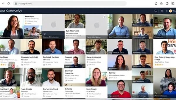 An online community forum showcasing engaged members discussing real estate investment strategies, sharing success stories, and networking virtually, fostering a sense of community and collaboration.
