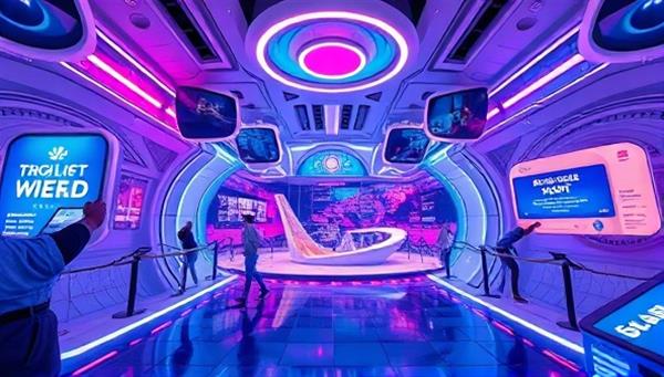A captivating virtual reality world showcasing a branded virtual experience with interactive elements, futuristic designs, and engaging visuals, reflecting the innovative and immersive nature of BrandVenture