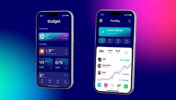 A modern and minimalist app interface showcasing intuitive budgeting tools, interactive savings trackers, and personalized financial recommendations, with vibrant color schemes and user-friendly navigation, creating a sense of financial empowerment and control.