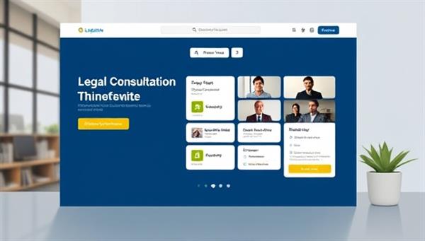 An online legal consultation platform interface featuring virtual meeting rooms, document sharing capabilities, and secure payment processing, creating a professional and user-friendly environment for clients seeking real estate legal advice through LegalEstate.
