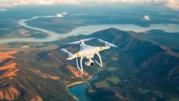 An aerial shot of a beautiful landscape captured by a drone, highlighting the stunning visuals and unique perspective that drone photography can offer to clients.