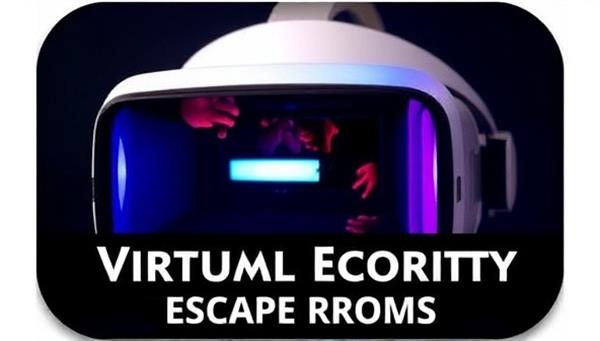 An image of a virtual reality headset with colorful graphics and a futuristic design, showcasing the immersive experience players can expect in the Virtual Reality Escape Rooms.