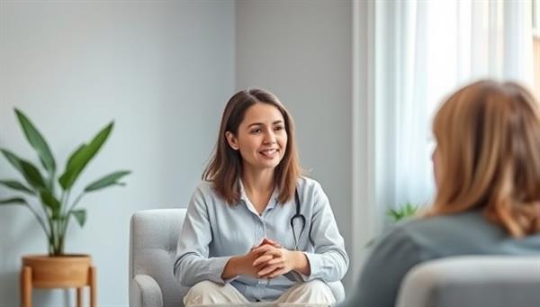 An empathetic image of a therapist conducting a virtual counseling session with a client, showing a supportive and confidential environment, with calming colors and a sense of professionalism.