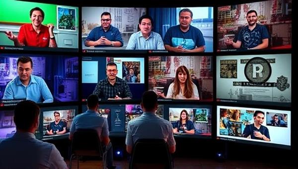 A diverse group of players engaged in a virtual escape room challenge, each interacting through video conferencing screens, solving puzzles, and communicating with the game master, showcasing teamwork and excitement in a virtual gaming environment.