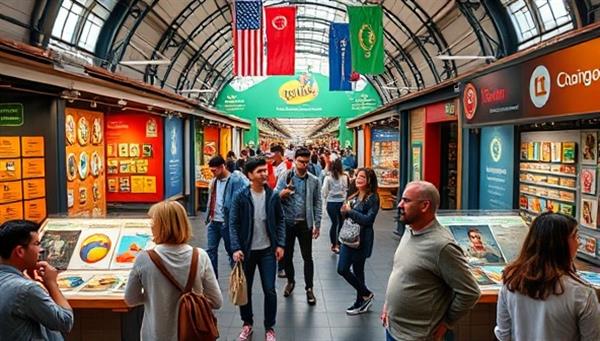 A vibrant virtual language marketplace bustling with avatars engaging in language exchange activities, attending virtual classes, and exploring cultural exhibits, reflecting the dynamic and diverse linguistic community fostered by the lingoconnect platform.
