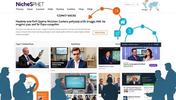 An interactive platform interface showcasing diverse niche communities with engaging content, discussions, and expert contributions, highlighting the vibrant and specialized nature of NicheSphere Network