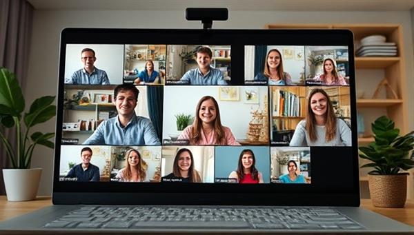 An engaging online workshop setting where participants interact with instructors through a virtual platform, showcasing a lively and creative atmosphere conducive to learning and crafting from home.