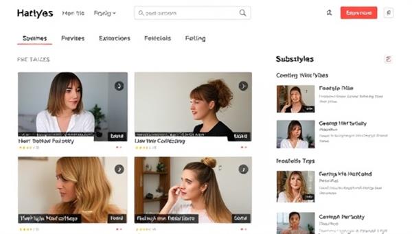 An image of a digital platform interface showcasing various hairstyling tutorial videos and interactive features for subscribers to explore.