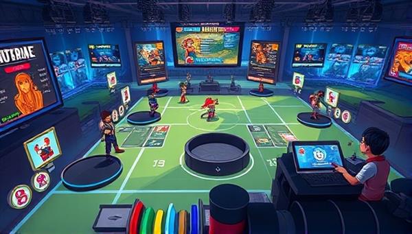 An immersive digital landscape featuring an array of multiplayer gaming environments, competitive leaderboards, and animated avatars engaged in intense gaming battles, capturing the excitement and intensity of skill-based gaming tournaments on the platform.