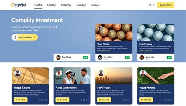 An engaging digital platform interface showcasing different investment opportunities with user profiles and project details, reflecting diversity and community collaboration in micro-investing.