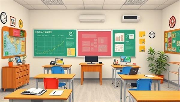 An educational digital classroom setup with vibrant visuals, interactive learning tools, and engaging financial literacy materials tailored for teens, creating a dynamic and inspiring online learning environment that encourages young learners to explore the world of finance and money management in a fun and practical way.