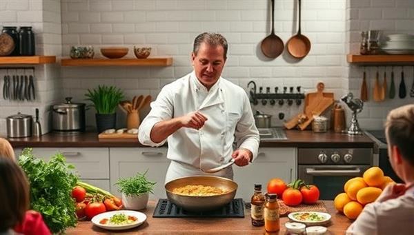 An online cooking class snapshot featuring a chef demonstrating a culinary technique, surrounded by fresh ingredients, kitchen utensils, and a virtual audience following along, creating an immersive and interactive cooking experience for subscribers to learn and explore new dishes.