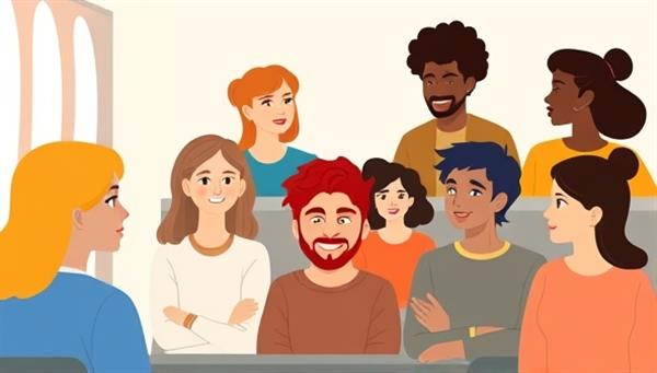 An online support group session with diverse avatars sharing experiences and receiving guidance from a virtual therapist, creating a safe and inclusive space for mental health discussions and support.