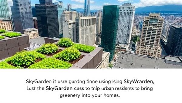 A captivating image of a lush rooftop garden created using the SkyGarden kit, showcasing a vibrant oasis in the midst of a bustling cityscape, inspiring urban residents to bring greenery into their homes.