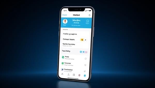 A sleek and modern smartphone screen displaying the MediBot app interface, showcasing a user inputting symptoms and receiving instant health recommendations, conveying convenience and cutting-edge technology.
