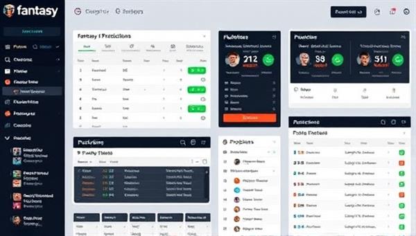 A fantasy sports dashboard displaying player stats, predictions, and lineup recommendations, with users strategizing and making selections for their fantasy teams, symbolizing the data-driven and strategic approach of the Fantasy Forecast subscription service.