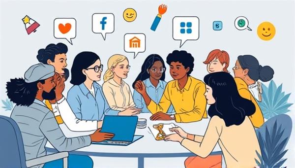 An illustrative depiction of a diverse group of individuals engaging in a virtual skill exchange, symbolizing the sharing of knowledge and expertise across different fields within the SkillSwap Hub platform, highlighting the collaborative and interactive nature of the community.