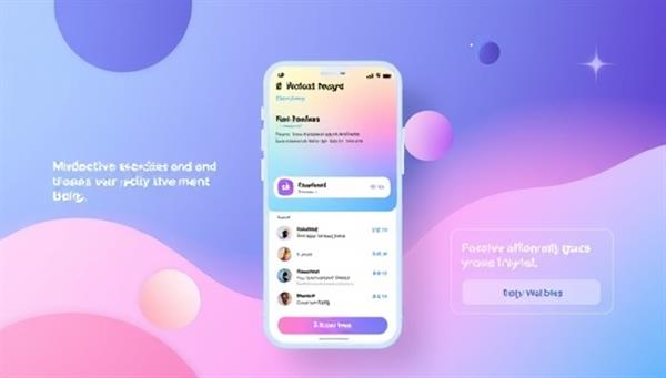 An emotionally supportive visual representation of the MindBoost app interface, featuring calming colors, soothing visuals, and interactive self-care exercises like guided breathing exercises, mood trackers, and positive affirmation prompts, creating a nurturing and empathetic space for mental well-being.