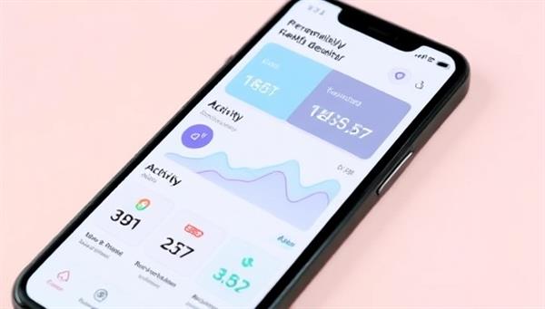 A smartphone screen displaying the HealthSyncAI app interface with personalized health data visualizations, activity trends, and wellness recommendations, creating a user-friendly and informative health monitoring experience.