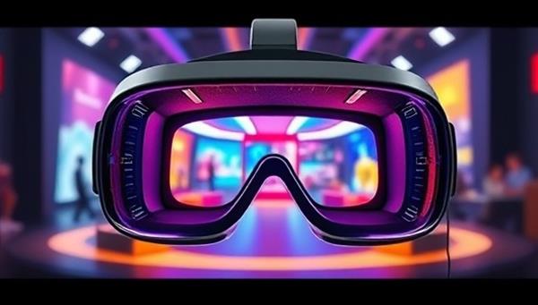 An immersive VR headset displaying a vibrant and interactive virtual environment, symbolizing the consultancy
