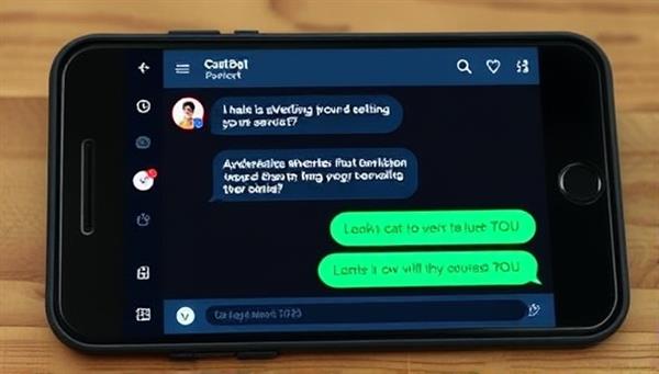 An interactive chatbot interface on a digital device, engaging with a user in a conversation about advertising services and guiding them through the process, illustrating the convenience and personalization of chatbot advertising assistants.
