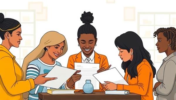 An engaging illustration of a diverse group of small business owners collaborating on financial planning and budgeting using the tools and resources provided by BizFit Finance, symbolizing financial empowerment and community support, conveying growth and sustainability for small businesses.