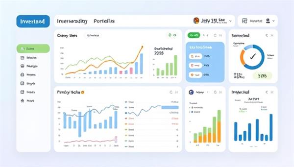 An innovative visual of a digital wealth management dashboard displaying personalized investment portfolios, market insights, and AI-driven investment recommendations, with interactive financial goal trackers and performance charts, showcasing the efficiency and convenience of MoneyMind Robo in optimizing wealth growth and financial planning for users, inspiring trust and confidence in automated investing.