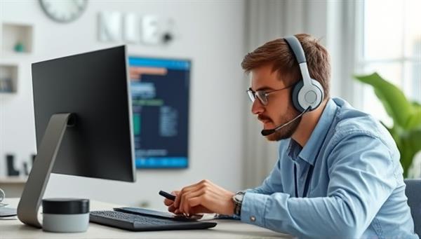 An engaging visual of a virtual tech support session, with a technician assisting a user through a video call, showcasing a seamless and efficient troubleshooting experience, emphasizing expertise and reliability.