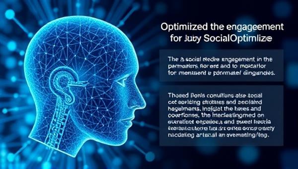 An AI algorithm analyzing social media engagement data and adjusting ad parameters in real-time, illustrating the automated optimization process and enhanced performance provided by SocialOptimize AI for social media advertising campaigns.