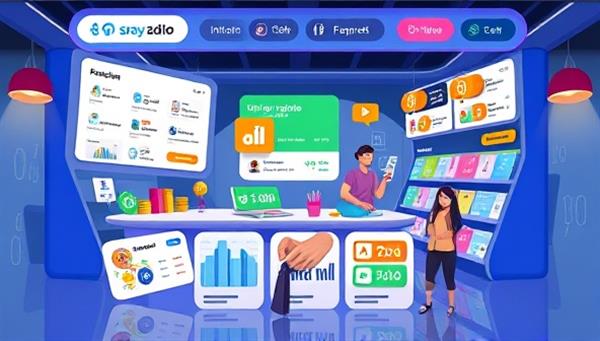An interactive digital marketplace design showcasing various financial services and products, with user-friendly features for comparison and selection, vibrant colors, and a seamless browsing experience, reflecting convenience and choice in financial decision-making.