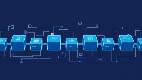 An illustrative image showing a chain of interconnected blocks representing a secure and transparent audit trail, with financial data flowing through the blockchain network, symbolizing trust and integrity in financial record-keeping.