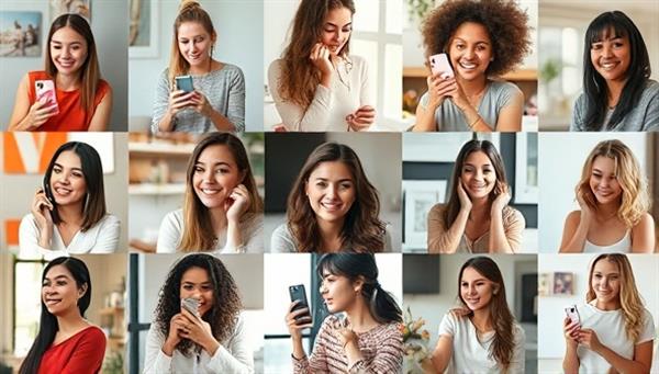 An engaging collage featuring diverse micro-influencers creating content for various brands, showcasing product reviews, lifestyle shots, and tutorials, illustrating the authentic and relatable marketing approach facilitated by the affiliate marketing network.