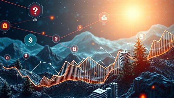 A futuristic digital landscape with blockchain elements intertwining with traditional investment symbols, showcasing the integration of technology and finance on the BlockGrow platform, appealing to tech enthusiasts and forward-thinking investors.