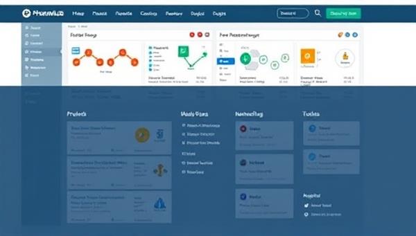 An online platform design mockup displaying a collaborative workspace with project boards, resource sharing features, and networking tools on PharmaHub Exchange, showcasing the platform