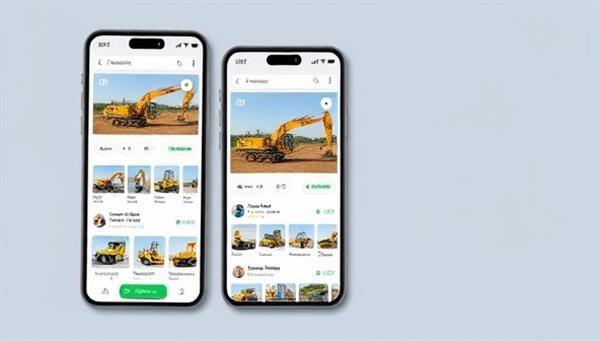 An interactive mobile app interface featuring a range of construction equipment available for rent, with real-time availability updates, user reviews, and a secure payment gateway, promoting convenience and accessibility.