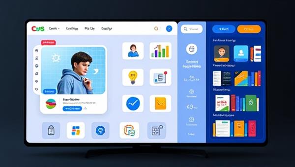 An interactive learning platform interface displaying a student engaging with a virtual tutor, interactive course modules, progress tracking tools, and a diverse library of educational resources, illustrating a dynamic and personalized online learning experience.