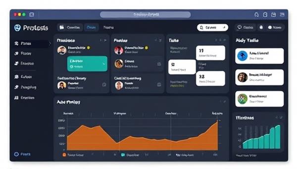 An engaging virtual project management dashboard displaying task progress, team communication channels, and milestone achievements, reflecting efficient remote project coordination and collaboration.