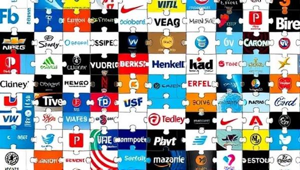 A digital mosaic featuring puzzle pieces with different brand logos fitting together seamlessly, symbolizing the unity and synergy created by brand partnerships on the virtual platform.