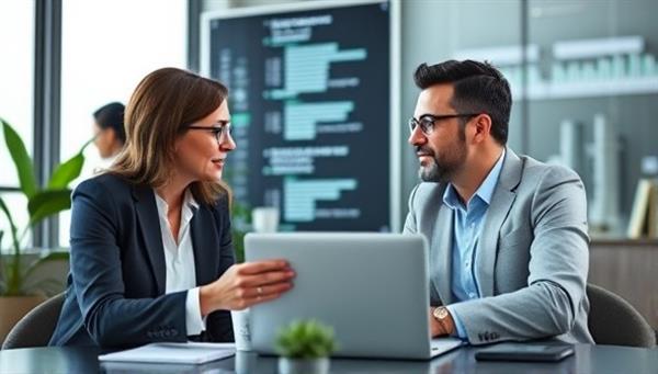 An image of a mentor and mentee engaged in a virtual accounting discussion, sharing insights and advice on financial topics, symbolizing the supportive and collaborative mentorship relationships facilitated by BeanSage Mentor