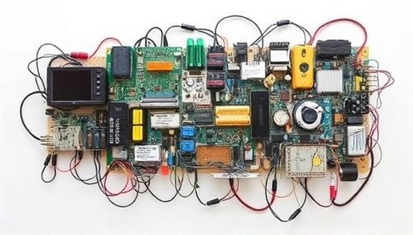 An upcycled art installation made from salvaged electronic components, showcasing the creativity and environmental impact of repurposing e-waste into innovative and artistic creations.