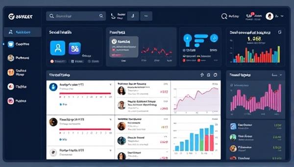 An AI-powered dashboard displaying real-time social media conversations, sentiment analysis, and trending topics in an engaging and visually appealing format, illustrating the platform