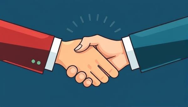 An illustration of a virtual handshake between a borrower and lender symbolizing trust and collaboration in the peer-to-peer lending space.