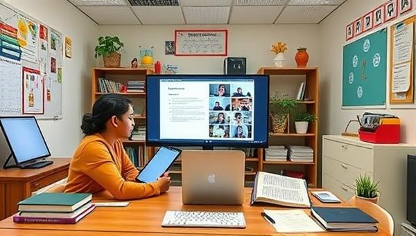An interactive online classroom with a personalized tutoring session in progress, featuring a student and tutor engaged in a virtual learning experience, surrounded by educational tools and resources, creating a dynamic and supportive tutoring environment.