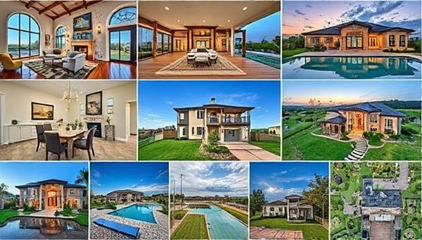 A collection of stunning real estate photography samples showcasing interiors, exteriors, and aerial views of properties, demonstrating the visual impact and professional quality provided by photographers on SnapListings.