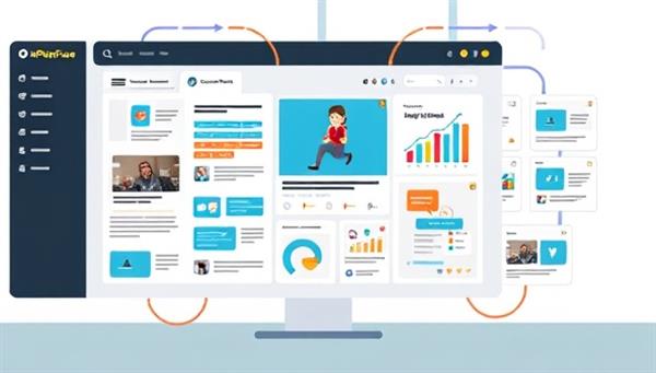 An illustrative visual representation of a content repurposing dashboard with a variety of content formats displayed, including articles, videos, infographics, and social media posts, interconnected by automation features and creative design elements, symbolizing the versatility and efficiency of RePurpose Pro