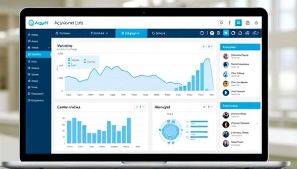 An online dashboard displaying water usage statistics and conservation recommendations, with a diverse set of clients (residential, commercial, municipal) receiving personalized advice, symbolizing AquaConsult Online