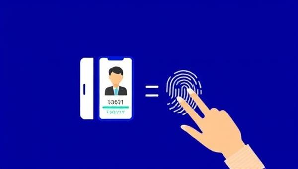 An animated graphic showing a seamless identity verification process on a smartphone, where a user