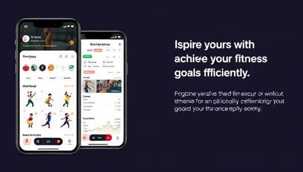 A sleek mobile app interface displaying a personalized workout plan with animated exercises, a progress tracker, and nutritional recommendations, inspiring users to achieve their fitness goals efficiently.