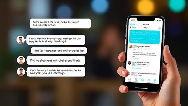 An engaging chatbot interface displaying financial recommendations, budgeting tips, and investment insights, with users interacting with the chatbot on their smartphones, representing convenience and personalized financial guidance.